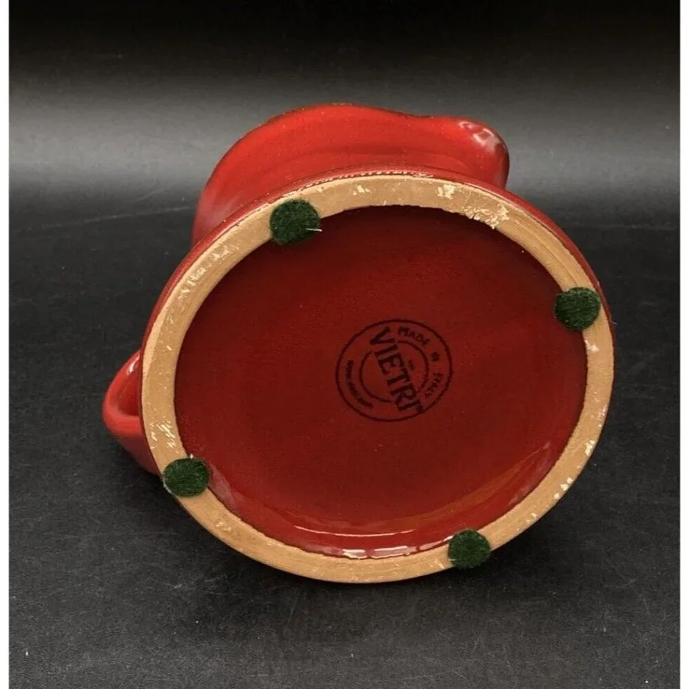 Vietri Red Ceramic Creamer Made In Italy